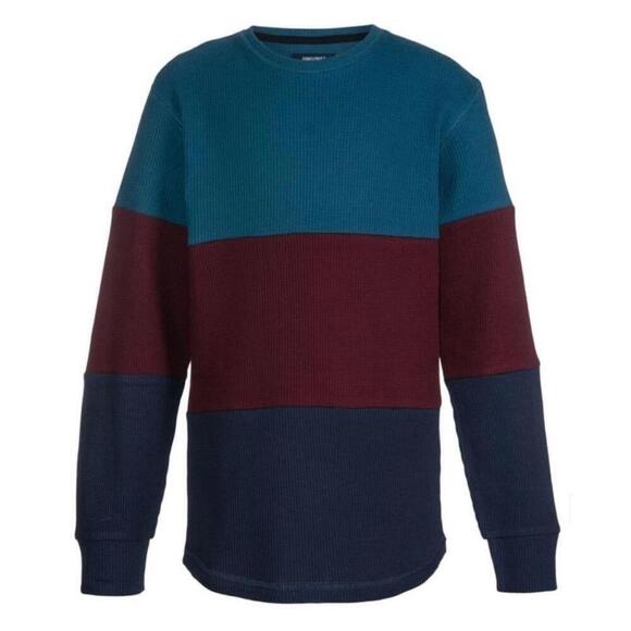 Univibe Big Boys Carrey Color Blocked Thermal T-shirt,Blue,Large - Picture 1 of 6